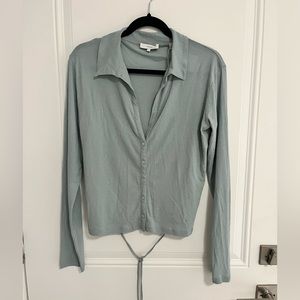 NWT - Vince Women’s V- Neck Tie Back Cardigan - Size L - Made in Portugal